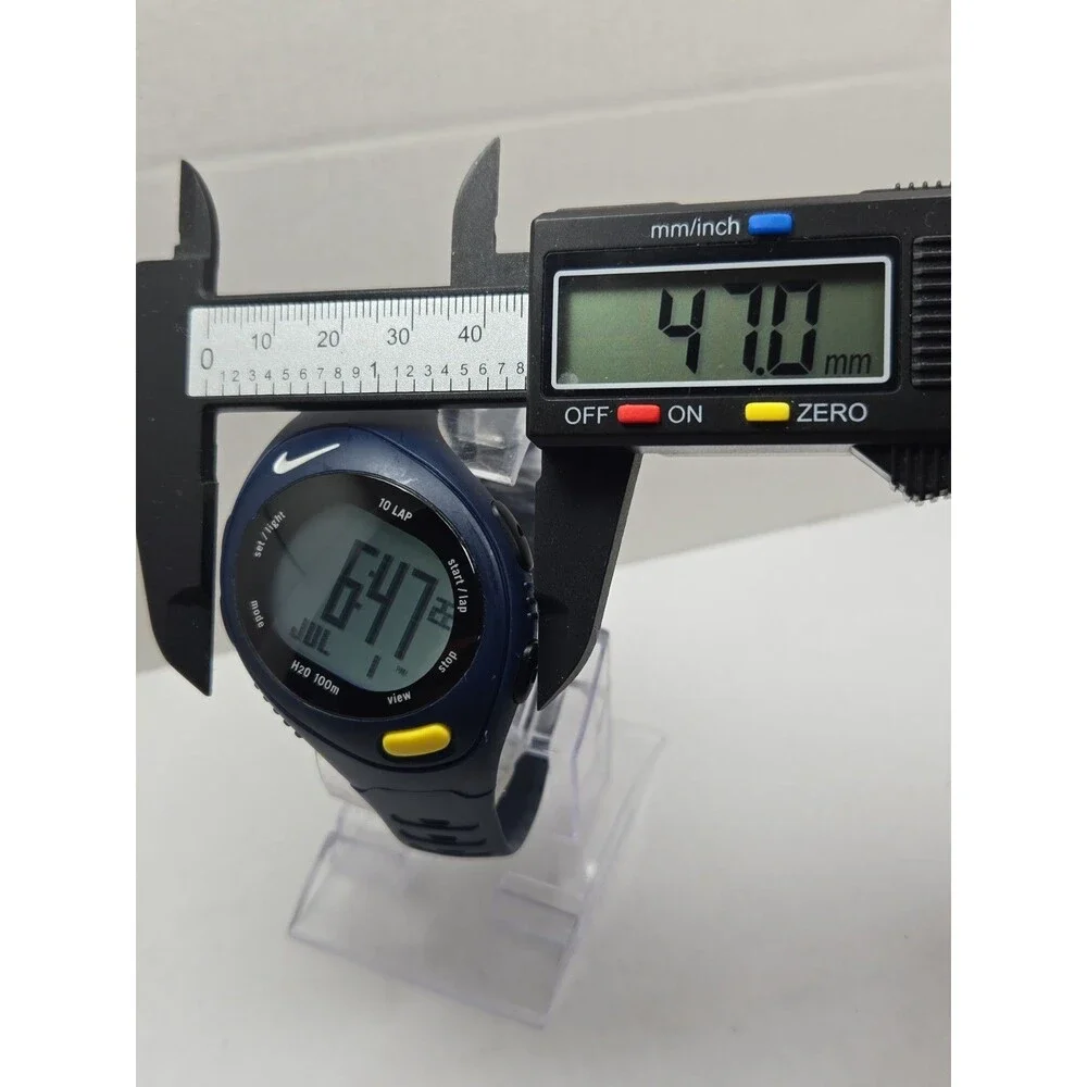 Nike Triax Speed 10 Bowerman WR0125 Blue Digital Watch 100M New Battery Y2K Rare